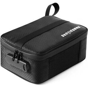 Black smell proof lock bag with combination travel medicine storage lunch organi